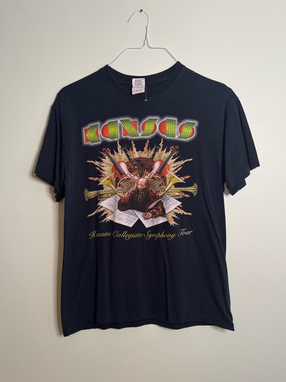 Kansas Graphic Black Band Tee - Kansas Collegiate Symphony Tour (M)